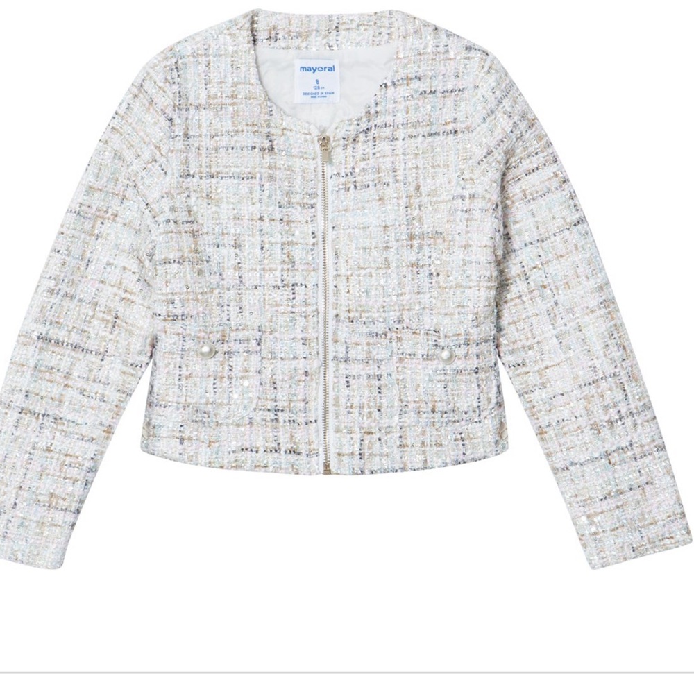 Mayoral girls tweed matching set.